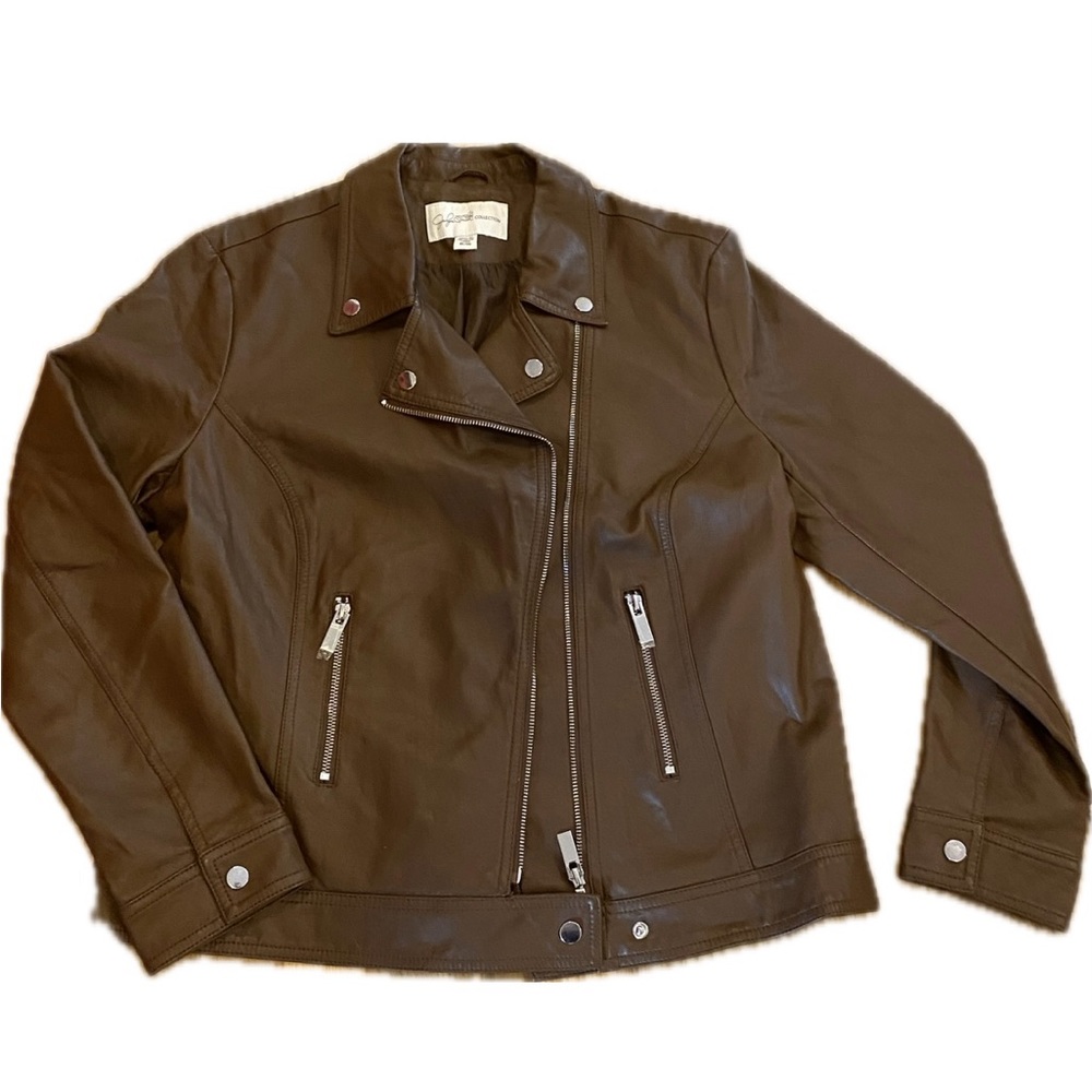 Jacklyn Smith Faux Leather Moto Jacket